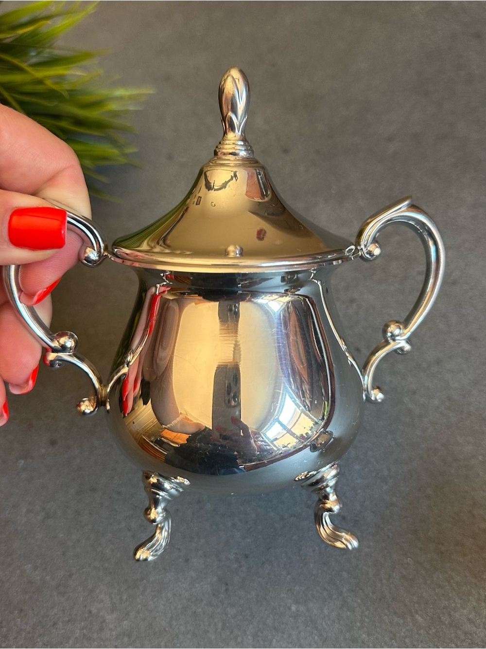Silver Plated Sugar Bowl with Lid and Handles